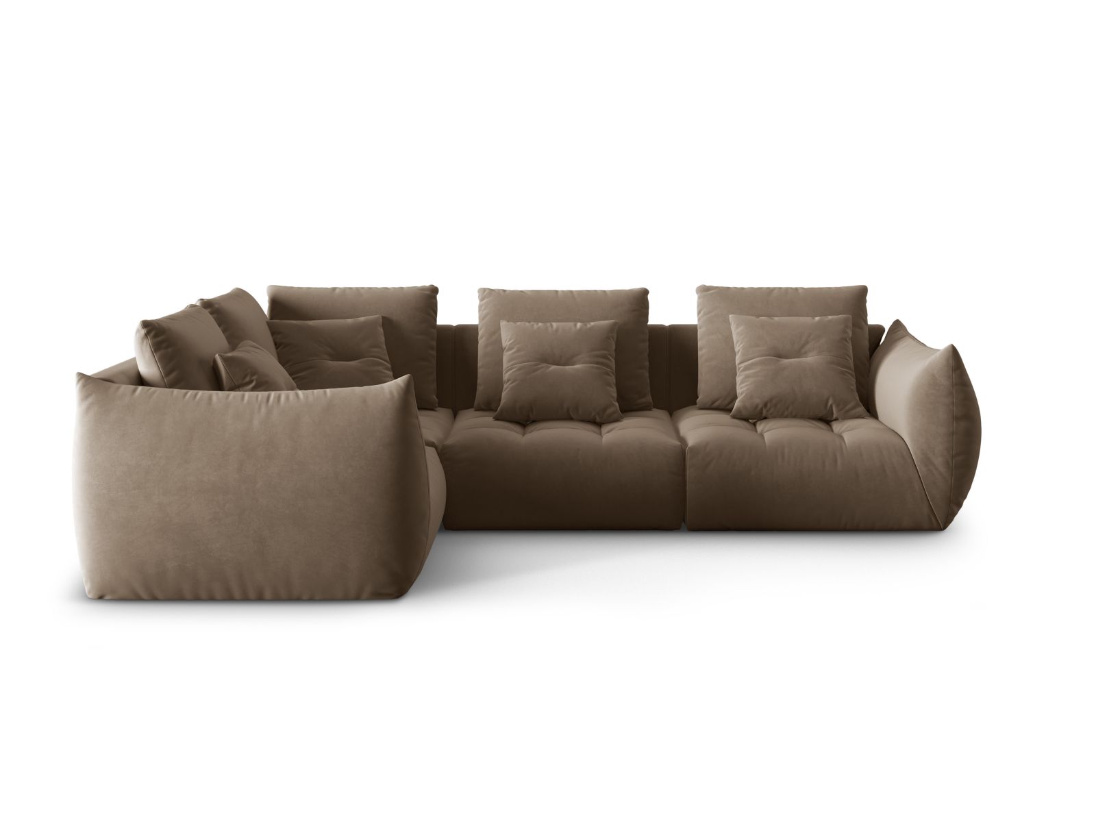 Velvet Modular Left Corner Sofa, "Bloom", 3 Seats, 316x222x97