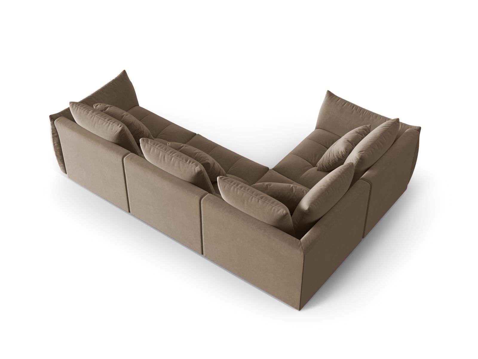 Velvet Modular Left Corner Sofa, "Bloom", 3 Seats, 316x222x97