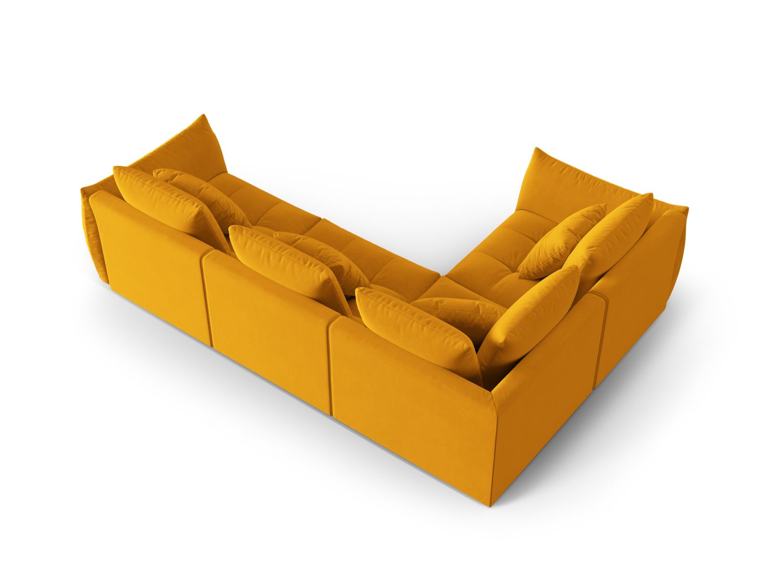 Velvet Modular Left Corner Sofa, "Bloom", 3 Seats, 316x222x97