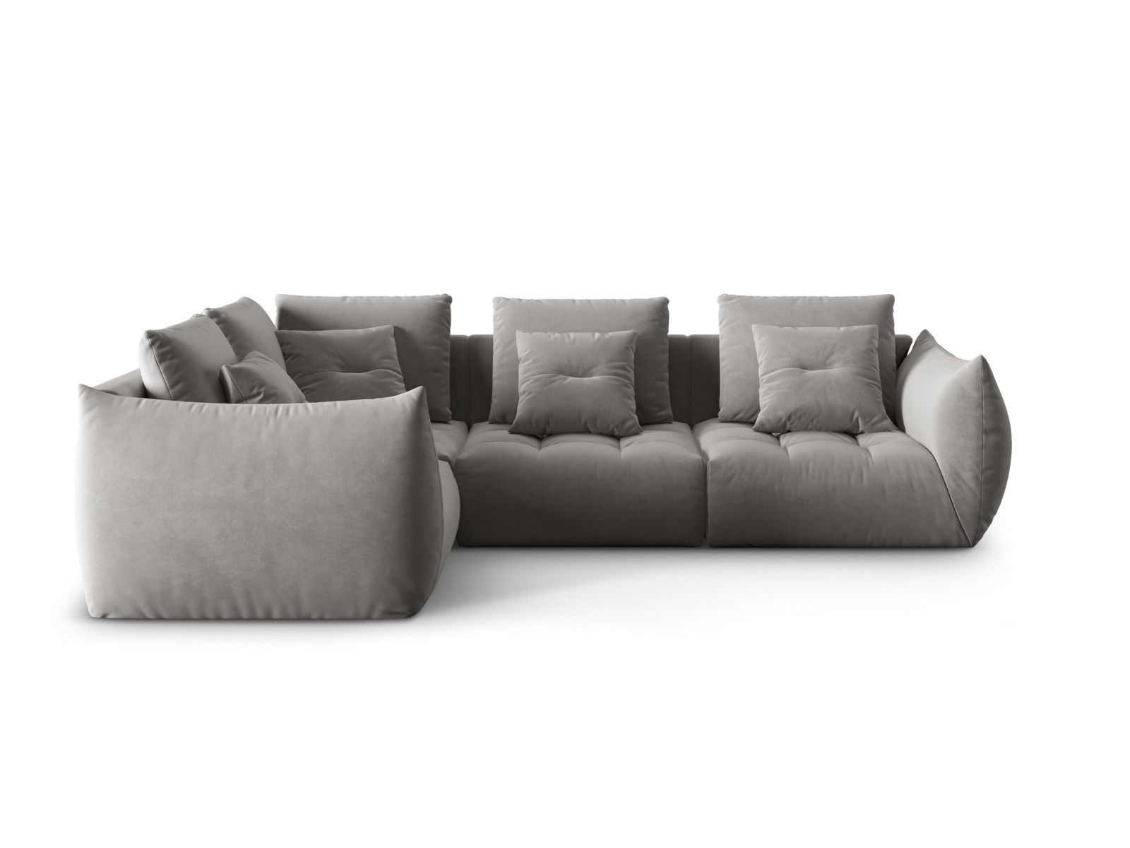 Velvet Modular Left Corner Sofa, "Bloom", 3 Seats, 316x222x97