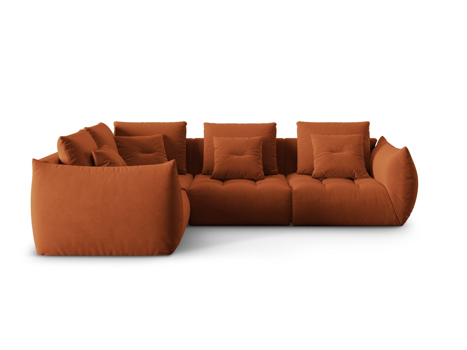Velvet Modular Left Corner Sofa, "Bloom", 3 Seats, 316x222x97