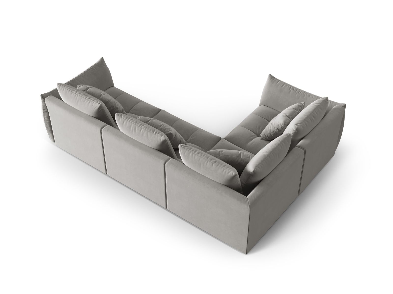 Velvet Modular Left Corner Sofa, "Bloom", 3 Seats, 316x222x97