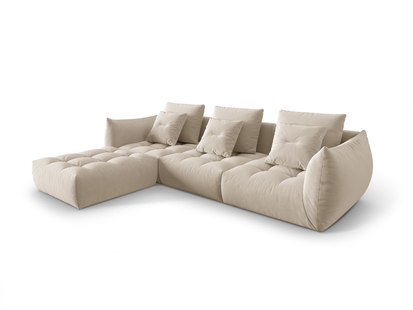 Velvet Modular Sofa, "Bloom", 2 Seats, 327x214x97