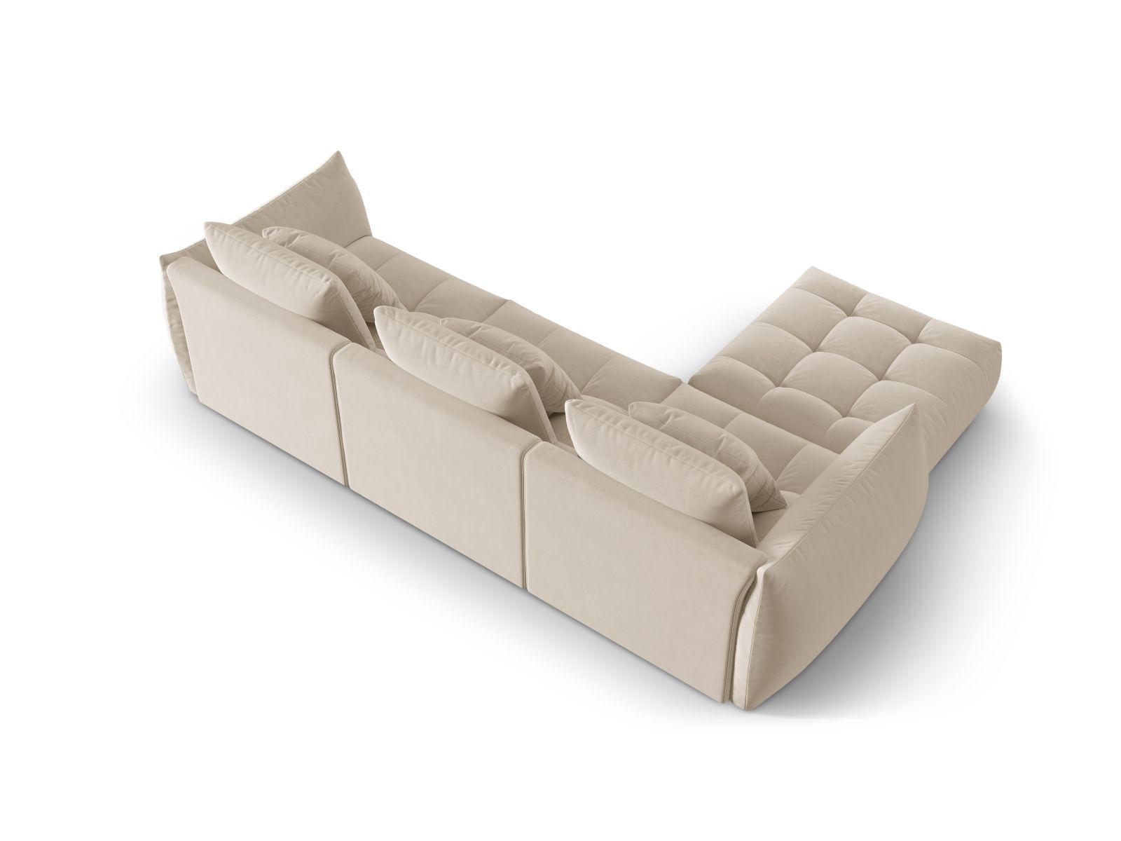 Velvet Modular Sofa, "Bloom", 2 Seats, 327x214x97