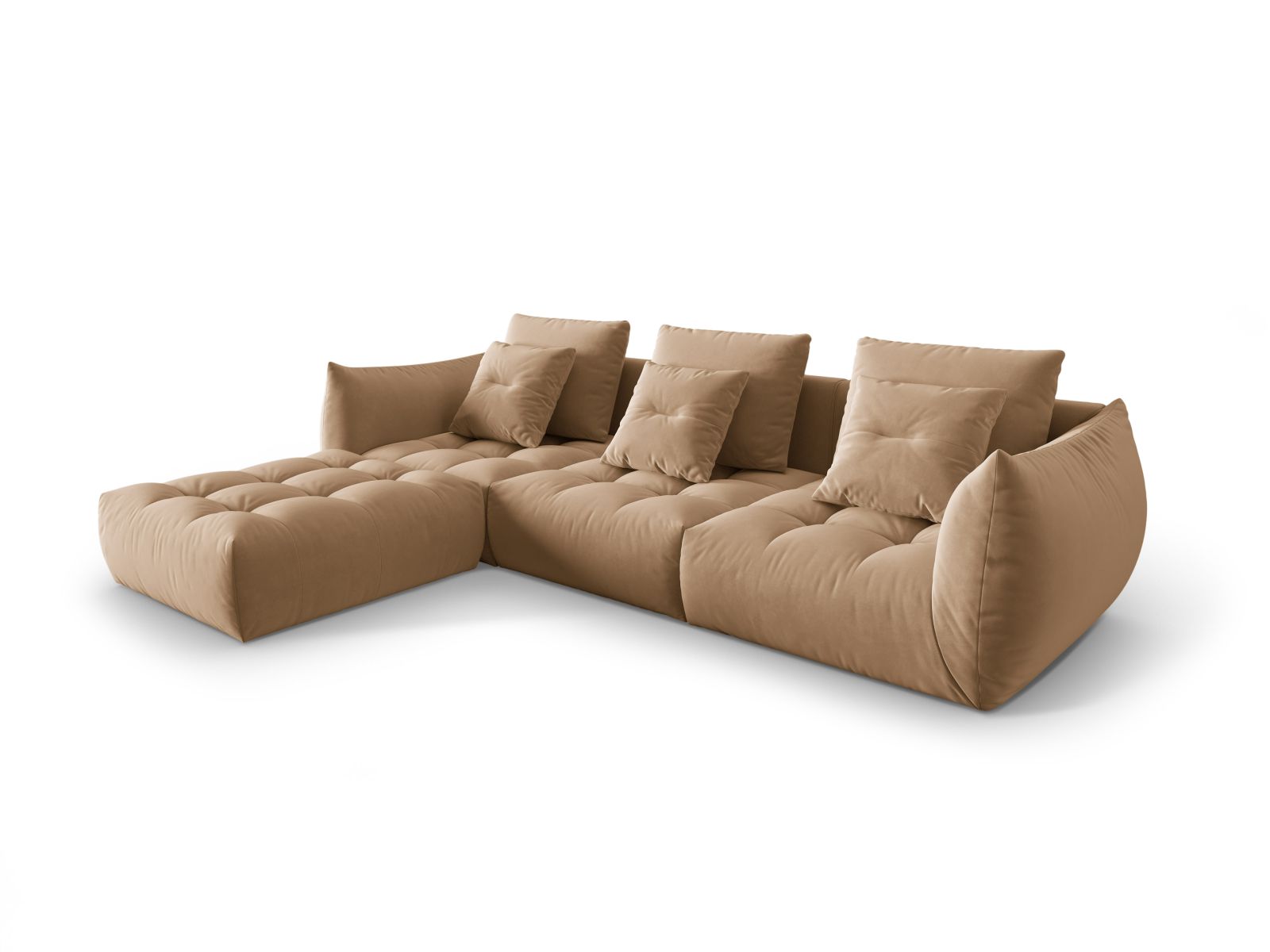 Velvet Modular Sofa, "Bloom", 2 Seats, 327x214x97
