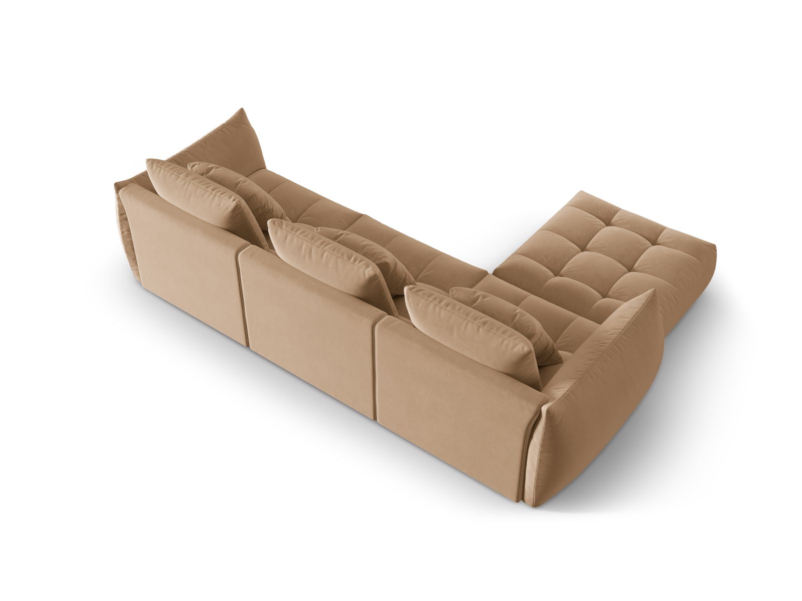Velvet Modular Sofa, "Bloom", 2 Seats, 327x214x97