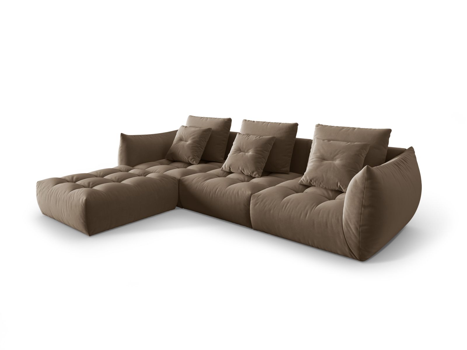 Velvet Modular Sofa, "Bloom", 2 Seats, 327x214x97