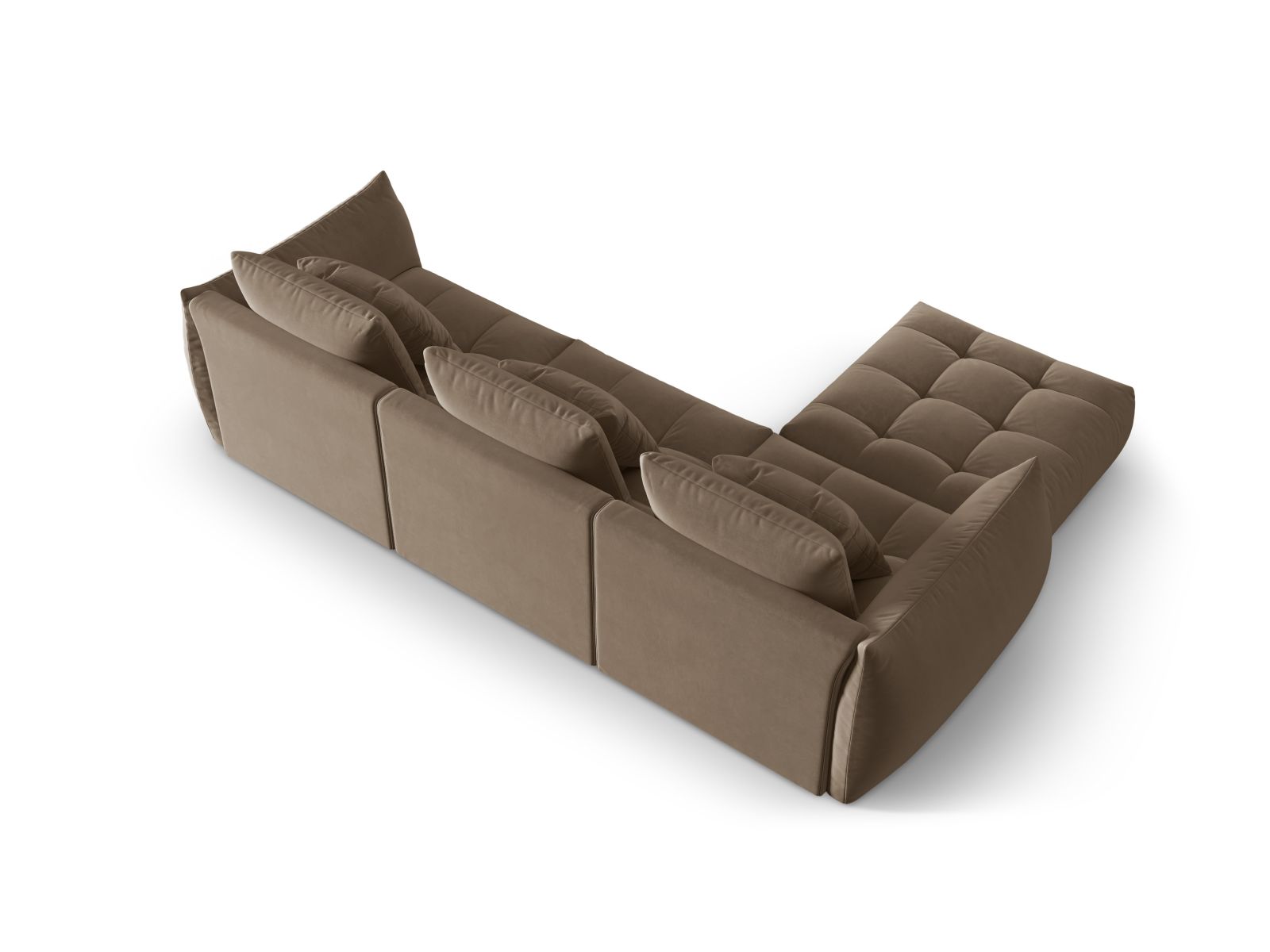 Velvet Modular Sofa, "Bloom", 2 Seats, 327x214x97