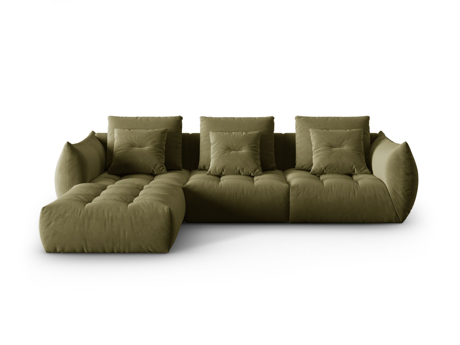 Velvet Modular Sofa, "Bloom", 2 Seats, 327x214x97