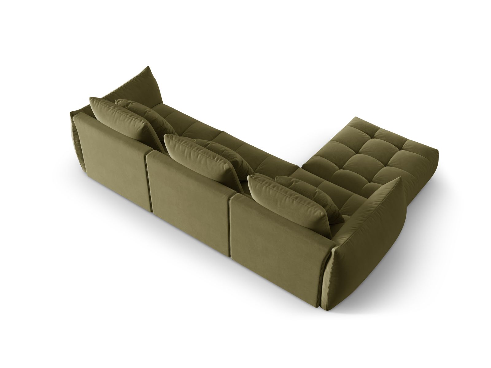 Velvet Modular Sofa, "Bloom", 2 Seats, 327x214x97