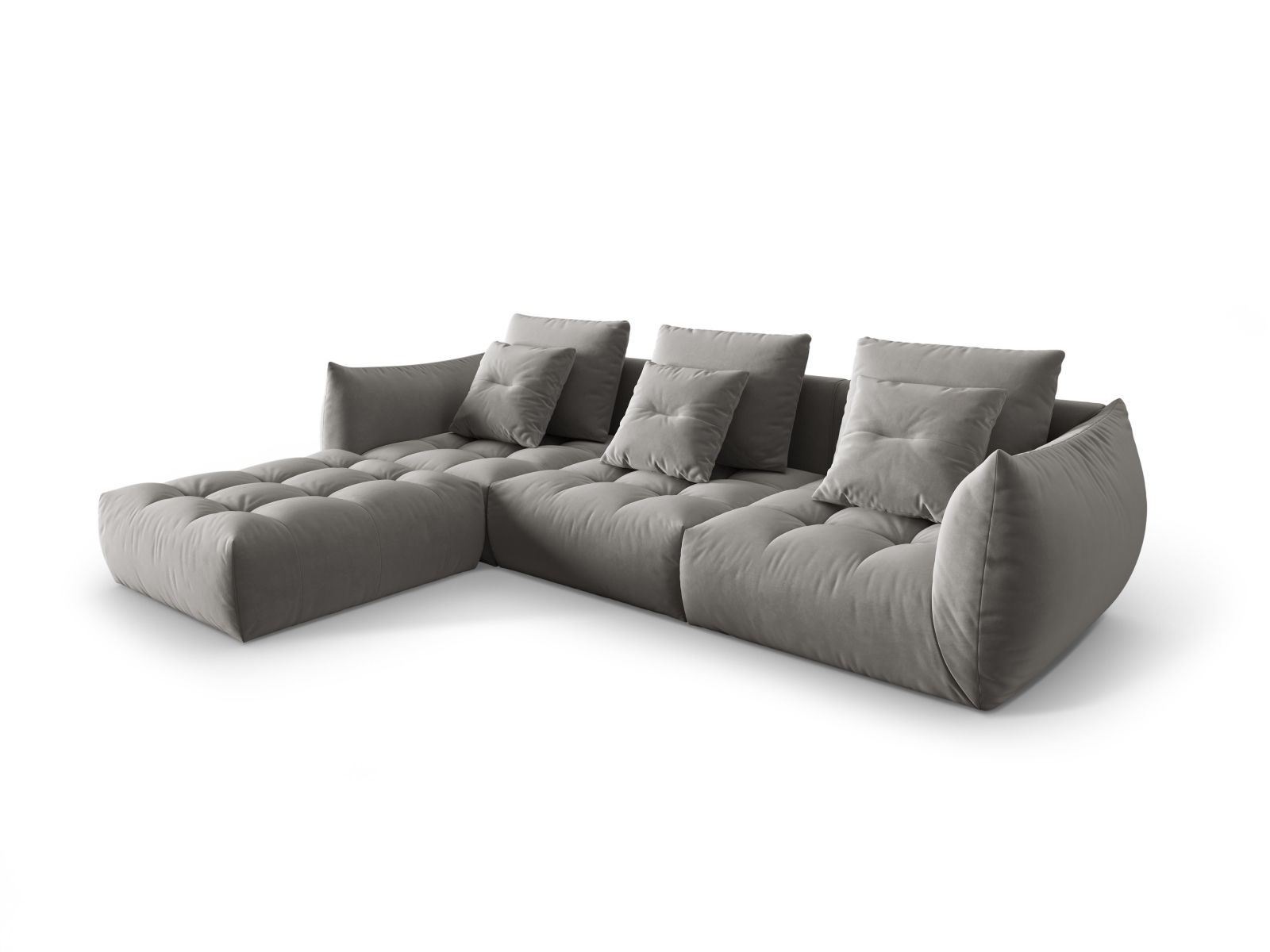 Velvet Modular Sofa, "Bloom", 2 Seats, 327x214x97