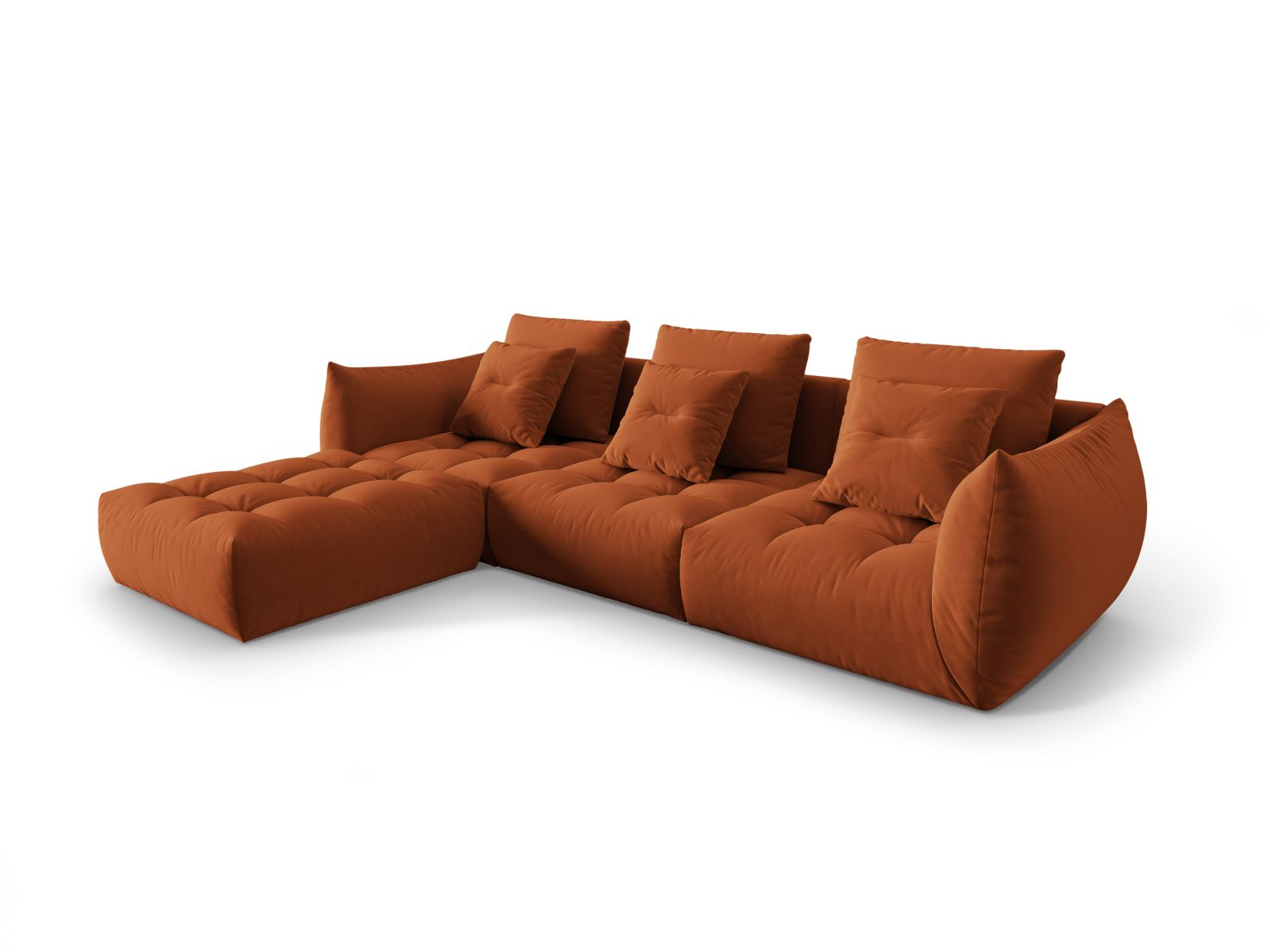 Velvet Modular Sofa, "Bloom", 2 Seats, 327x214x97