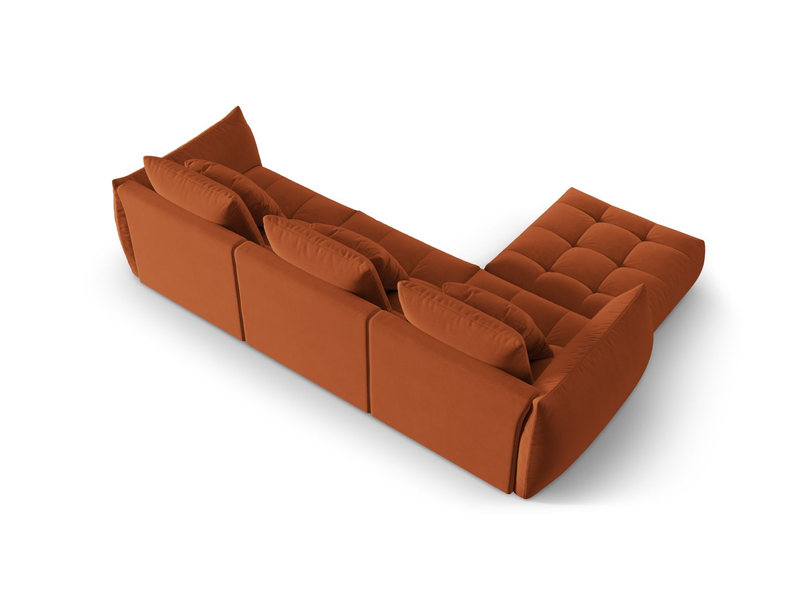 Velvet Modular Sofa, "Bloom", 2 Seats, 327x214x97
