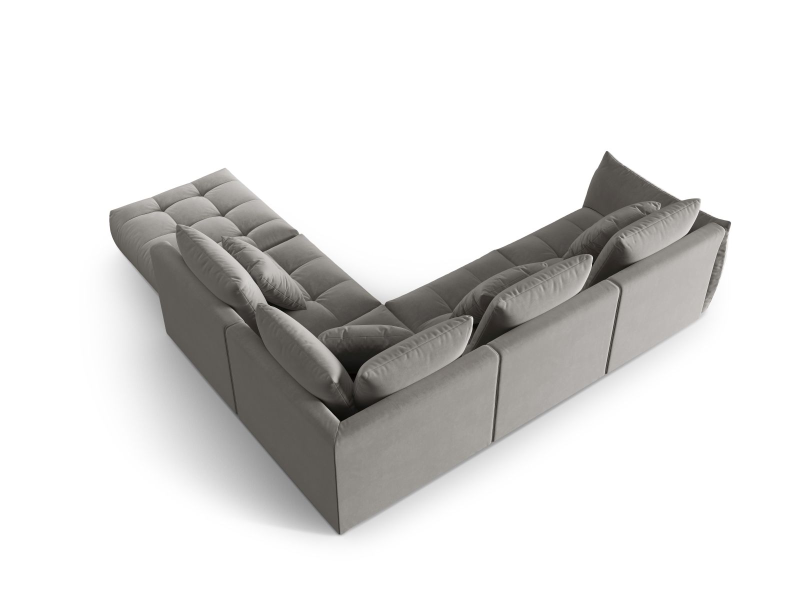 Velvet Modular Right Corner Sofa, "Bloom", 4 Seats, 316x307x97