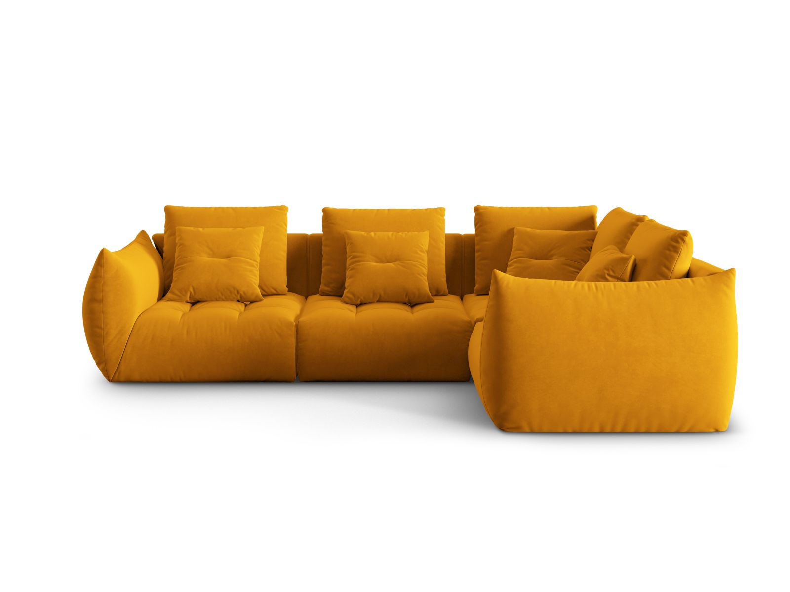 Velvet Modular Right Corner Sofa, "Bloom", 3 Seats, 316x222x97