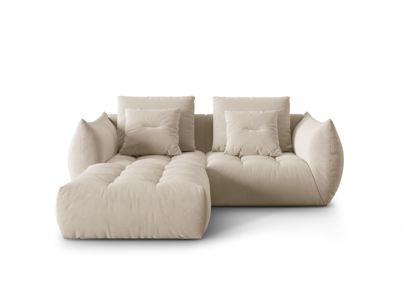 Velvet Modular Sofa, "Bloom", 3 Seats, 232x214x97