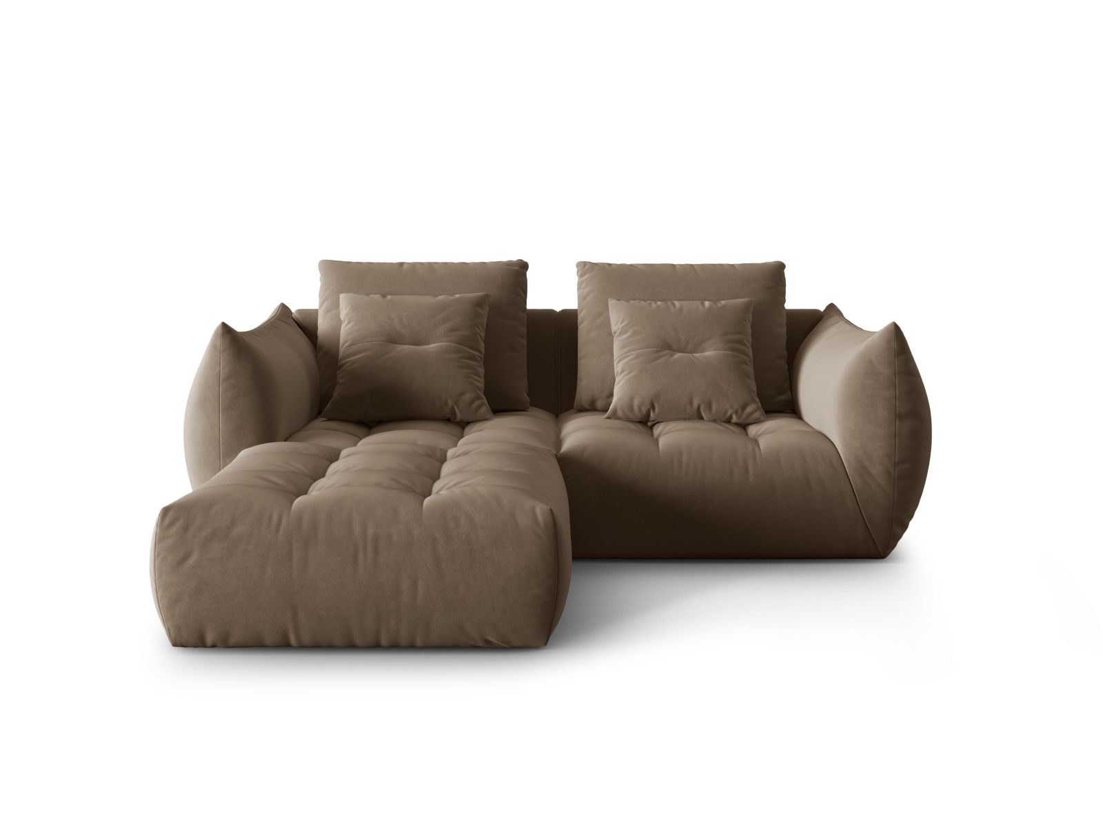 Velvet Modular Sofa, "Bloom", 3 Seats, 232x214x97