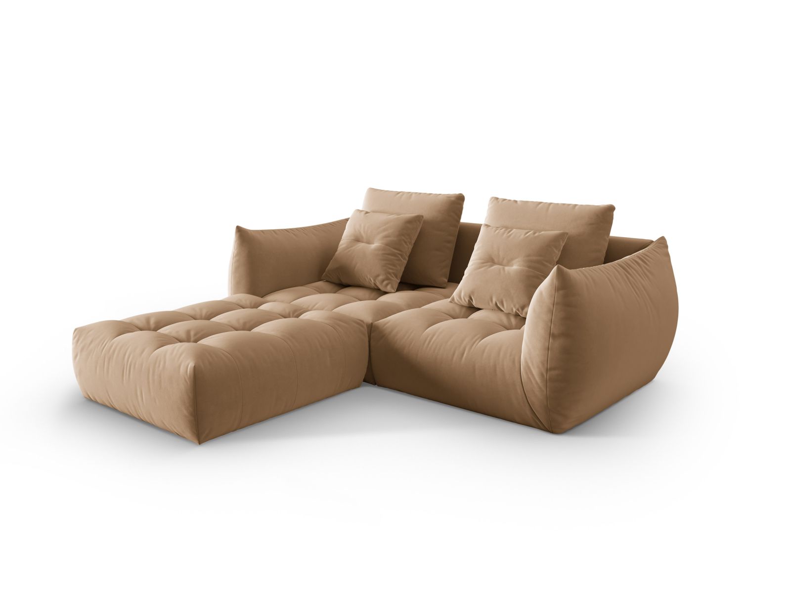Velvet Modular Sofa, "Bloom", 3 Seats, 232x214x97