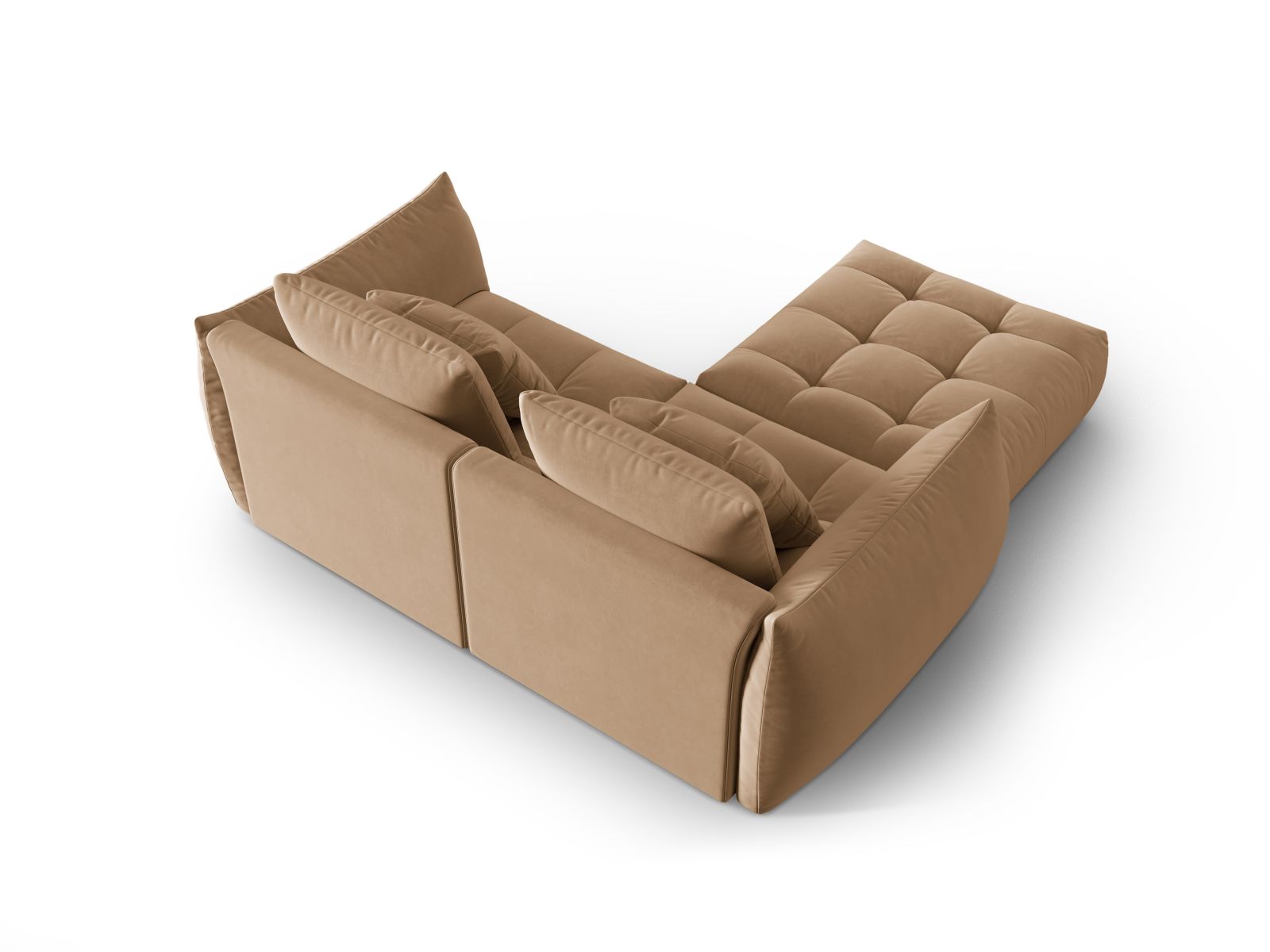 Velvet Modular Sofa, "Bloom", 3 Seats, 232x214x97