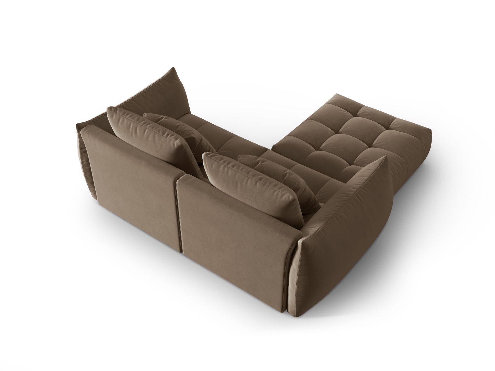 Velvet Modular Sofa, "Bloom", 3 Seats, 232x214x97