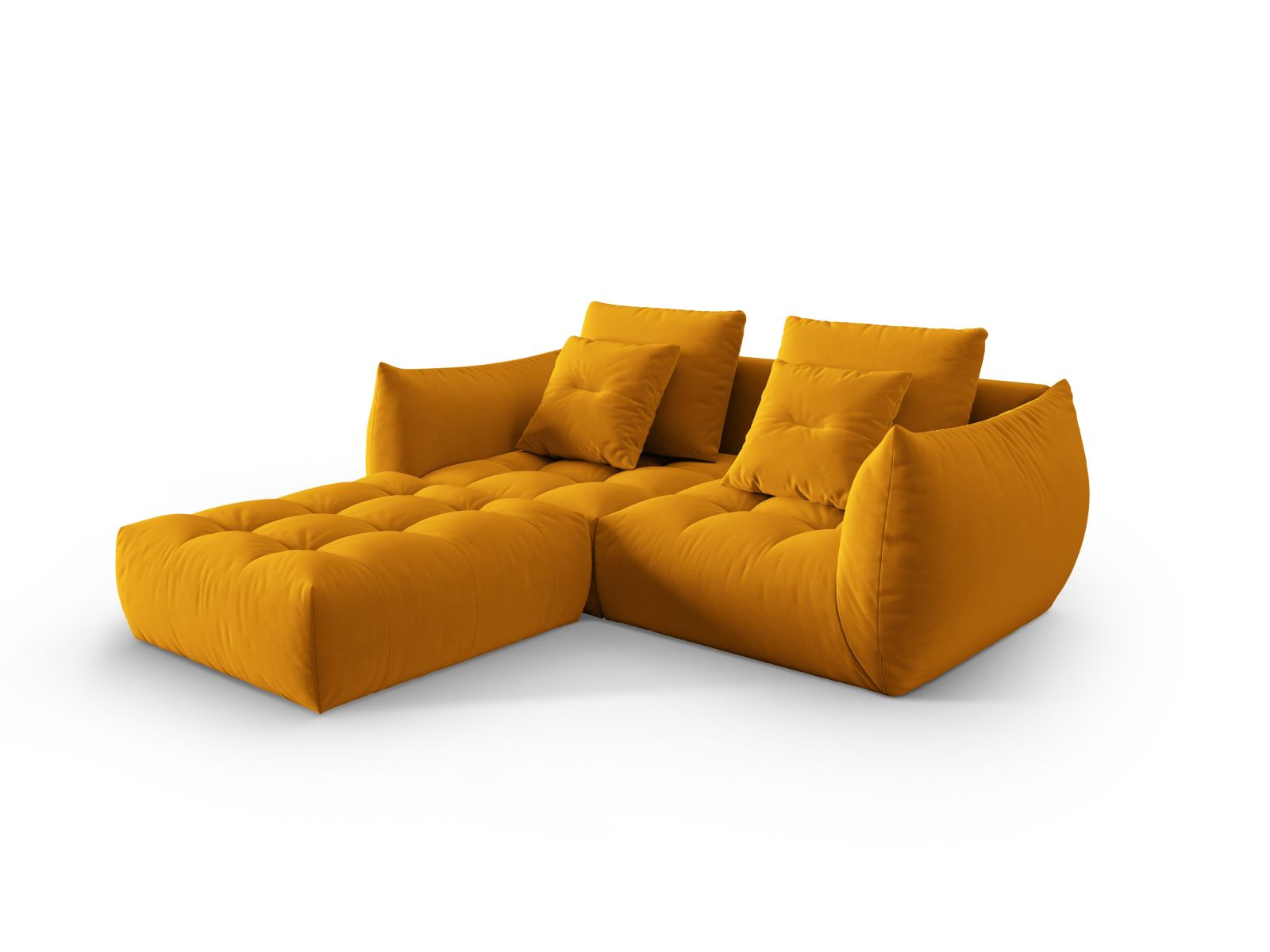 Velvet Modular Sofa, "Bloom", 3 Seats, 232x214x97