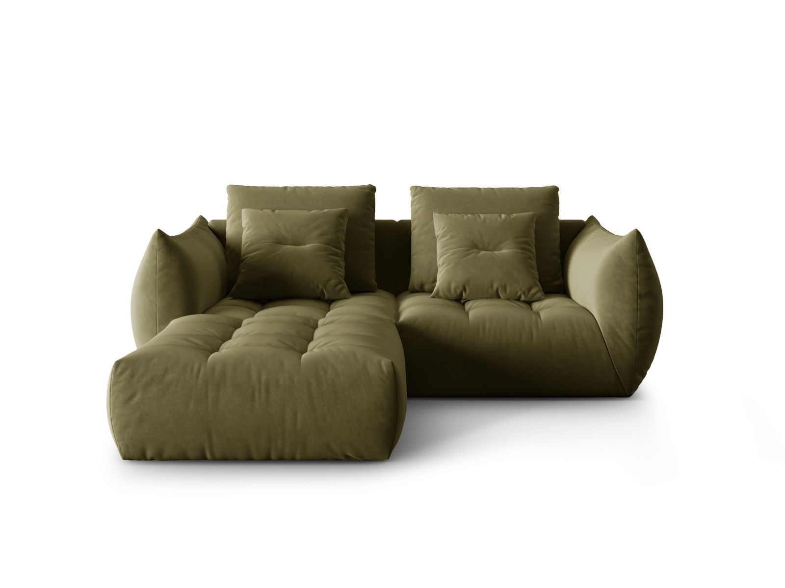 Velvet Modular Sofa, "Bloom", 3 Seats, 232x214x97