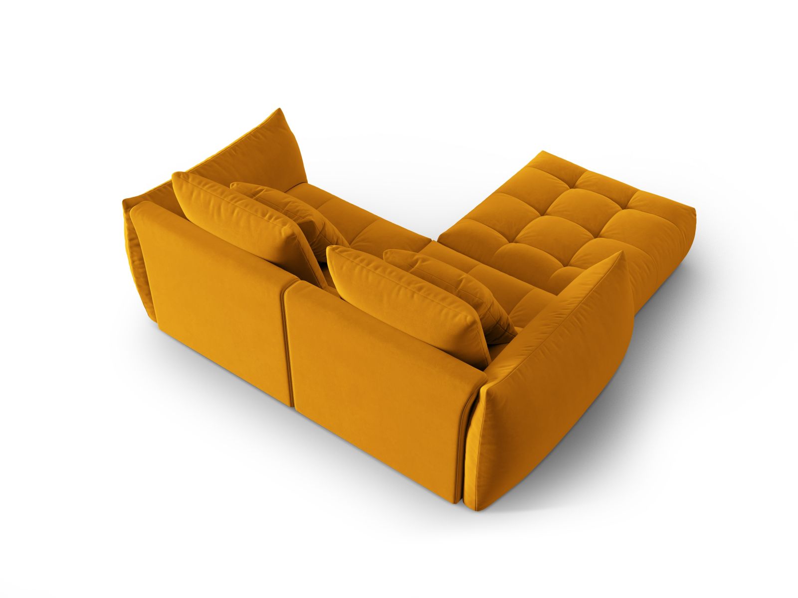 Velvet Modular Sofa, "Bloom", 3 Seats, 232x214x97