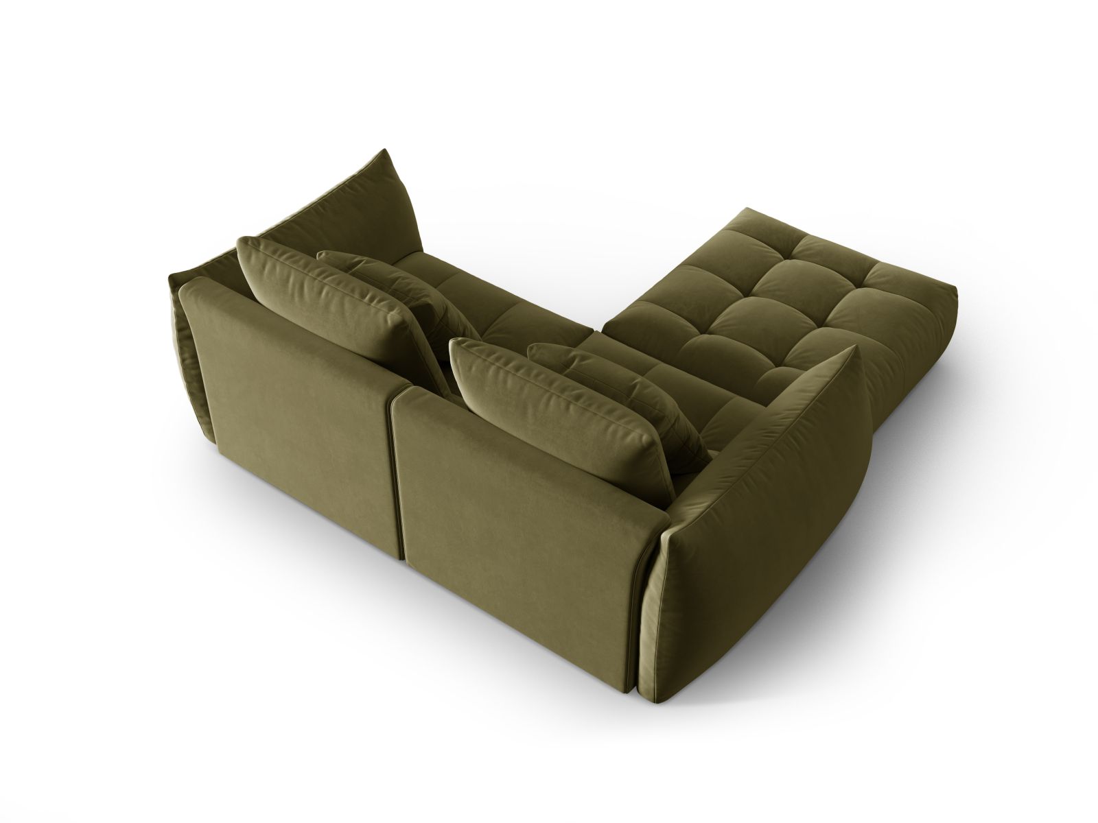 Velvet Modular Sofa, "Bloom", 3 Seats, 232x214x97