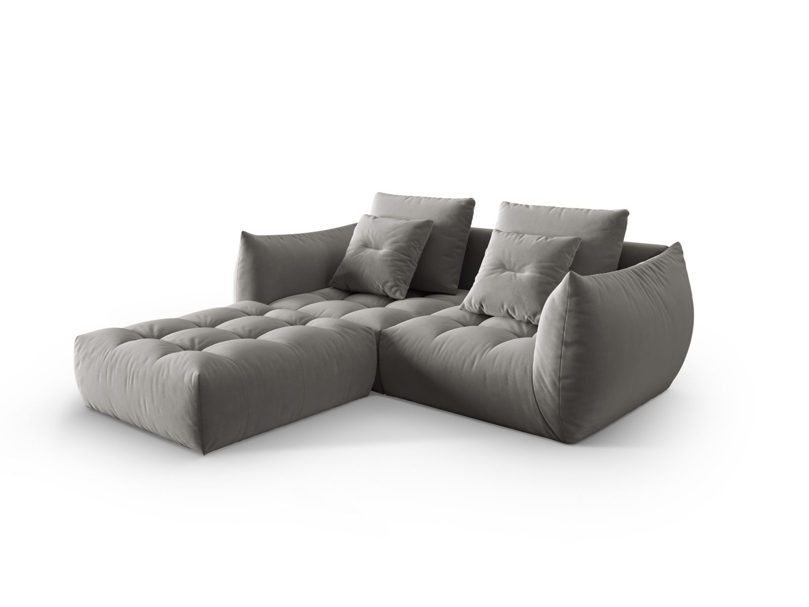 Velvet Modular Sofa, "Bloom", 3 Seats, 232x214x97