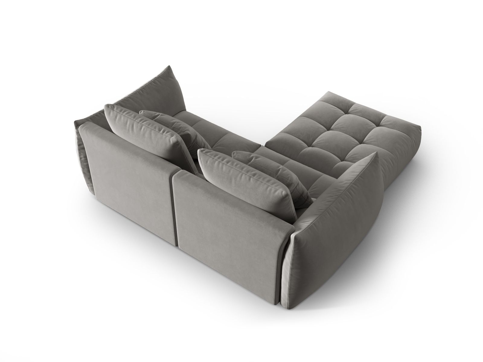 Velvet Modular Sofa, "Bloom", 3 Seats, 232x214x97