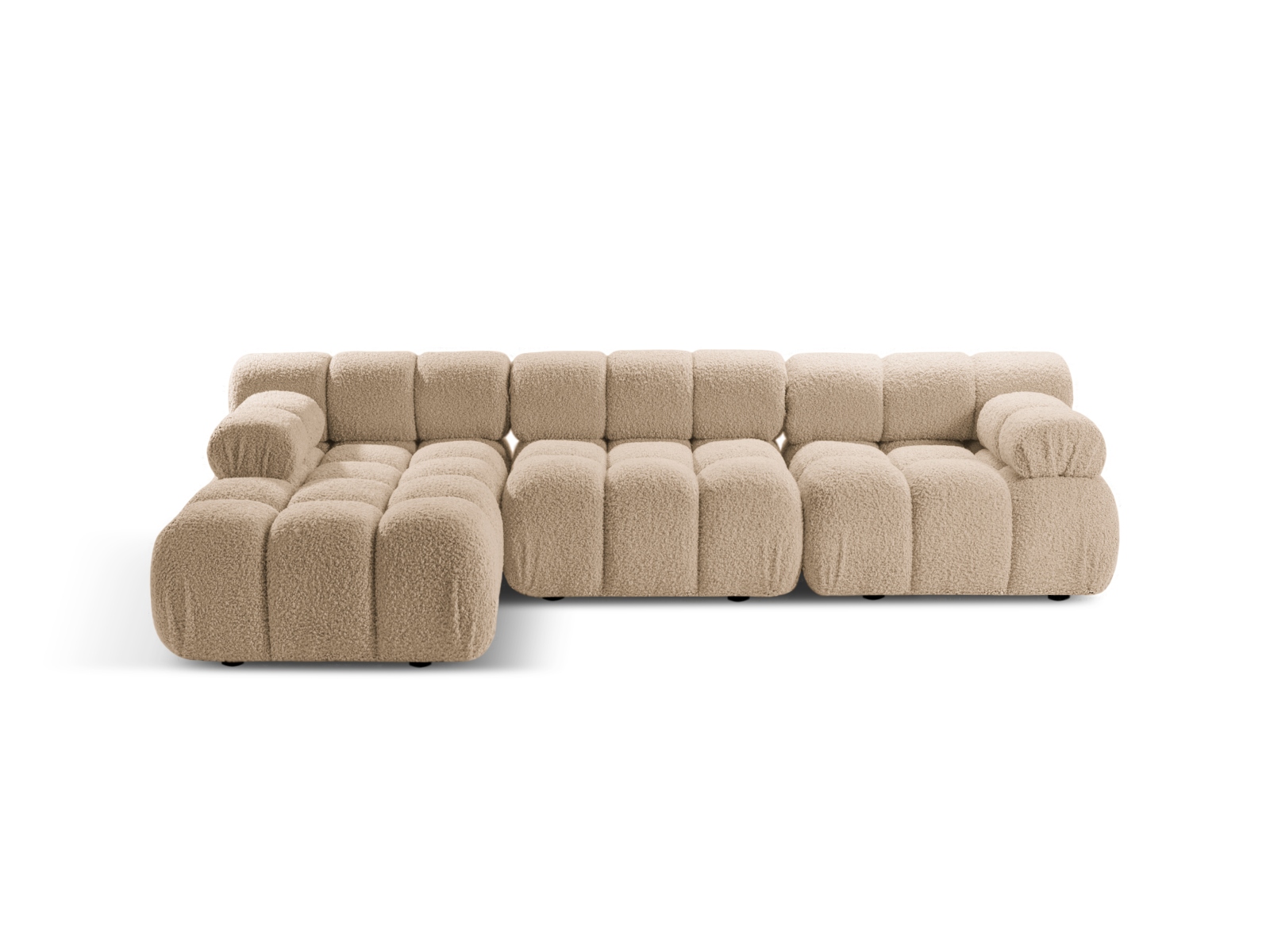 Boucle Modular Left Corner Sofa, "Bellis", 4 Seats, 282x155x70
