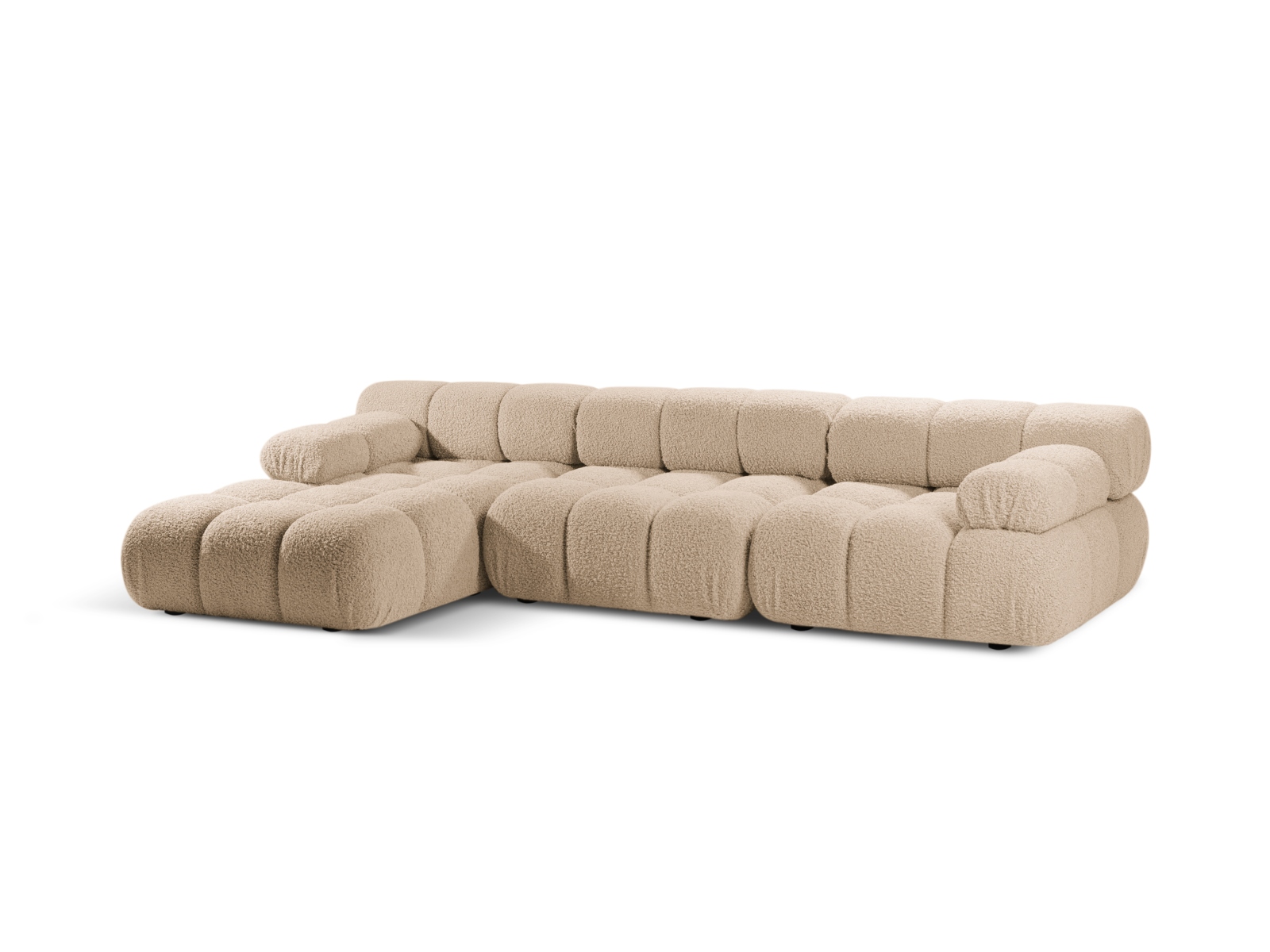 Boucle Modular Left Corner Sofa, "Bellis", 4 Seats, 282x155x70
