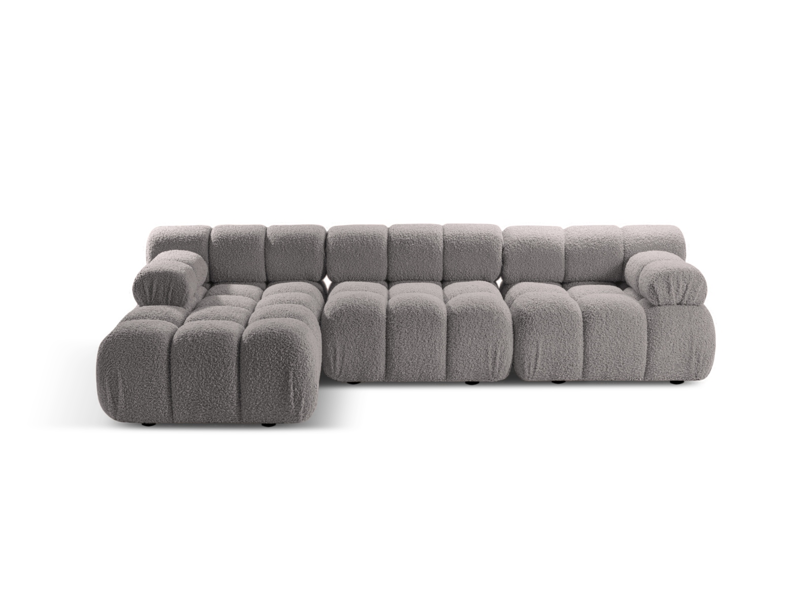Boucle Modular Left Corner Sofa, "Bellis", 4 Seats, 282x155x70