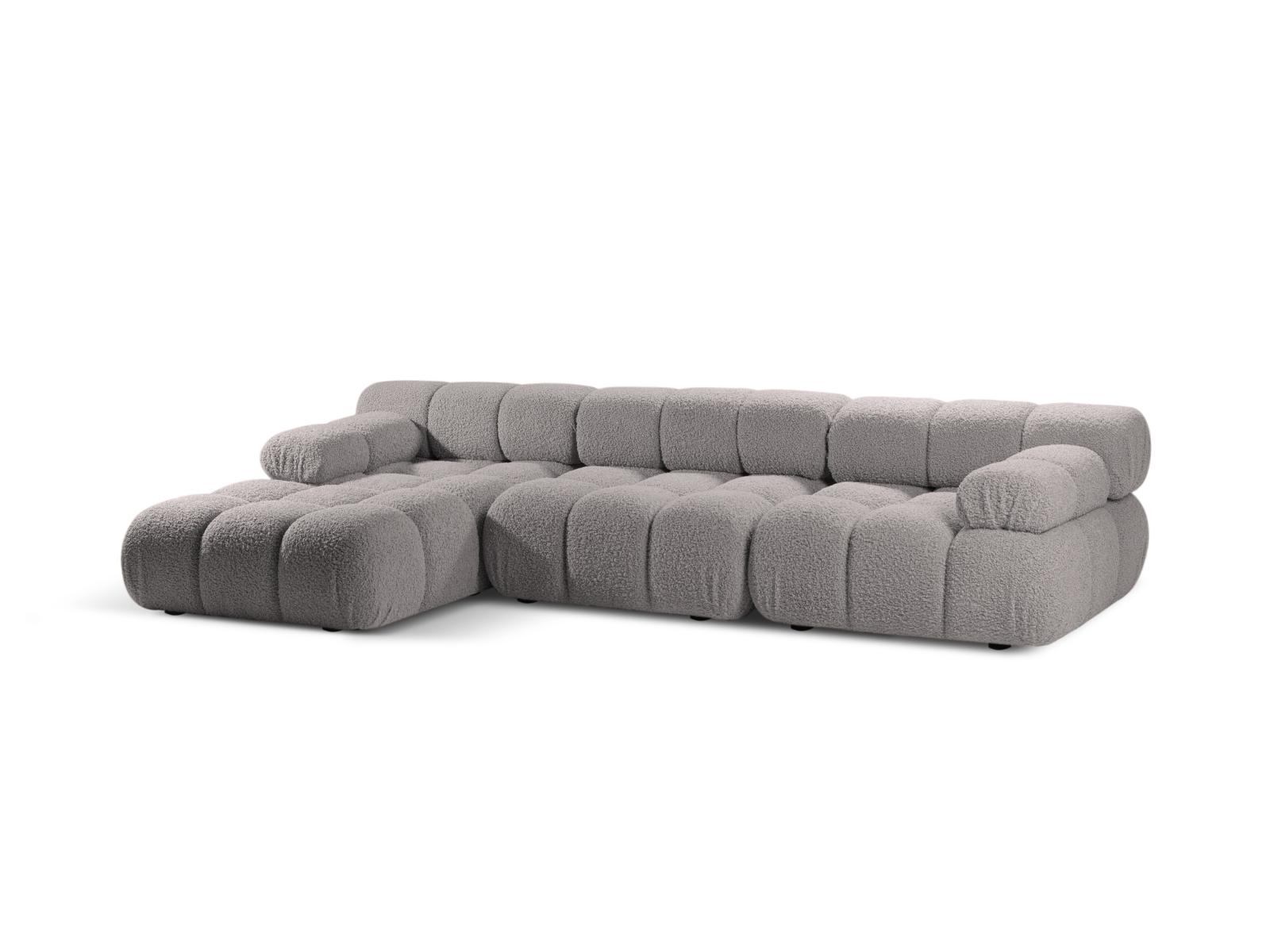 Boucle Modular Left Corner Sofa, "Bellis", 4 Seats, 282x155x70