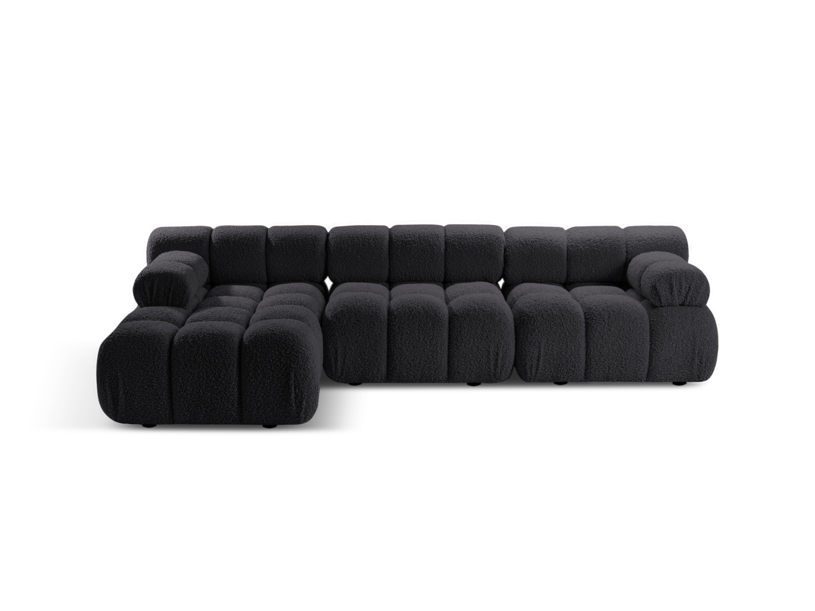 Boucle Modular Left Corner Sofa, "Bellis", 4 Seats, 282x155x70
