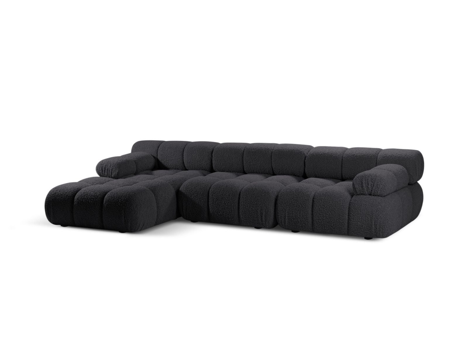 Boucle Modular Left Corner Sofa, "Bellis", 4 Seats, 282x155x70