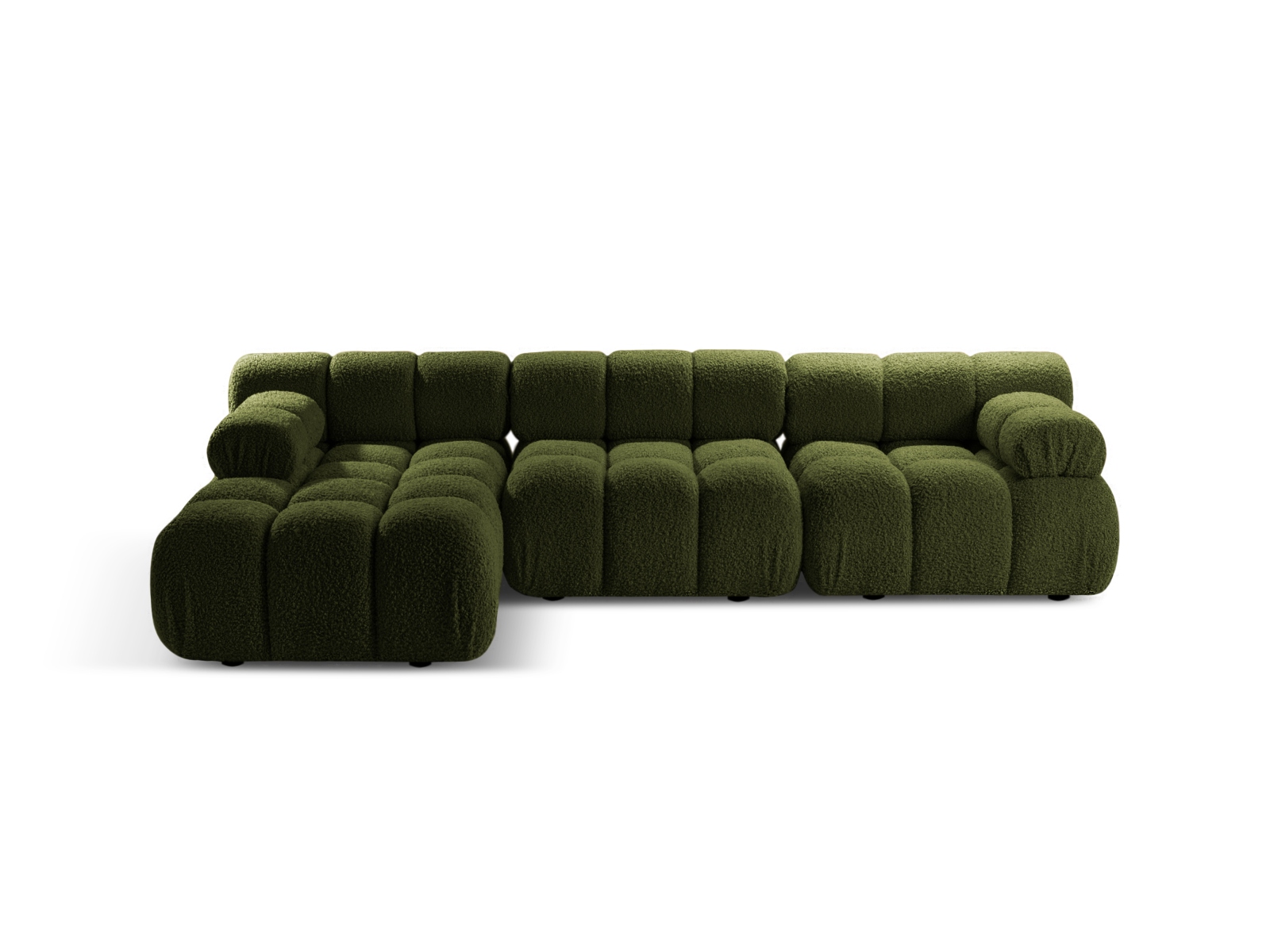 Boucle Modular Left Corner Sofa, "Bellis", 4 Seats, 282x155x70