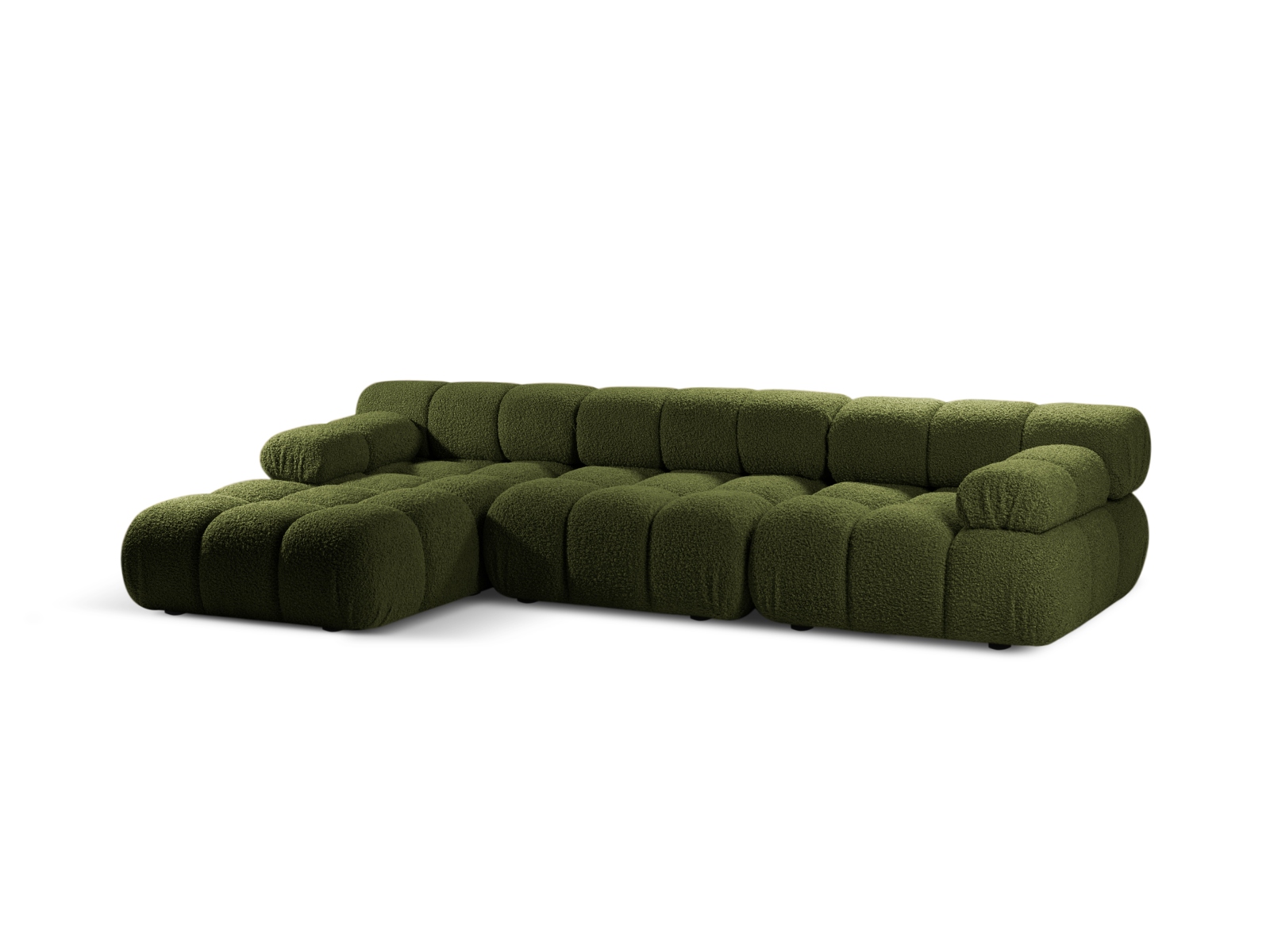 Boucle Modular Left Corner Sofa, "Bellis", 4 Seats, 282x155x70
