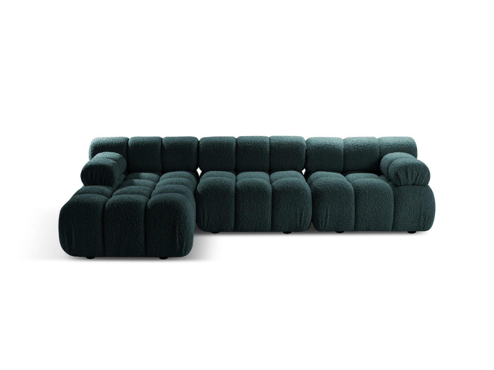Boucle Modular Left Corner Sofa, "Bellis", 4 Seats, 282x155x70