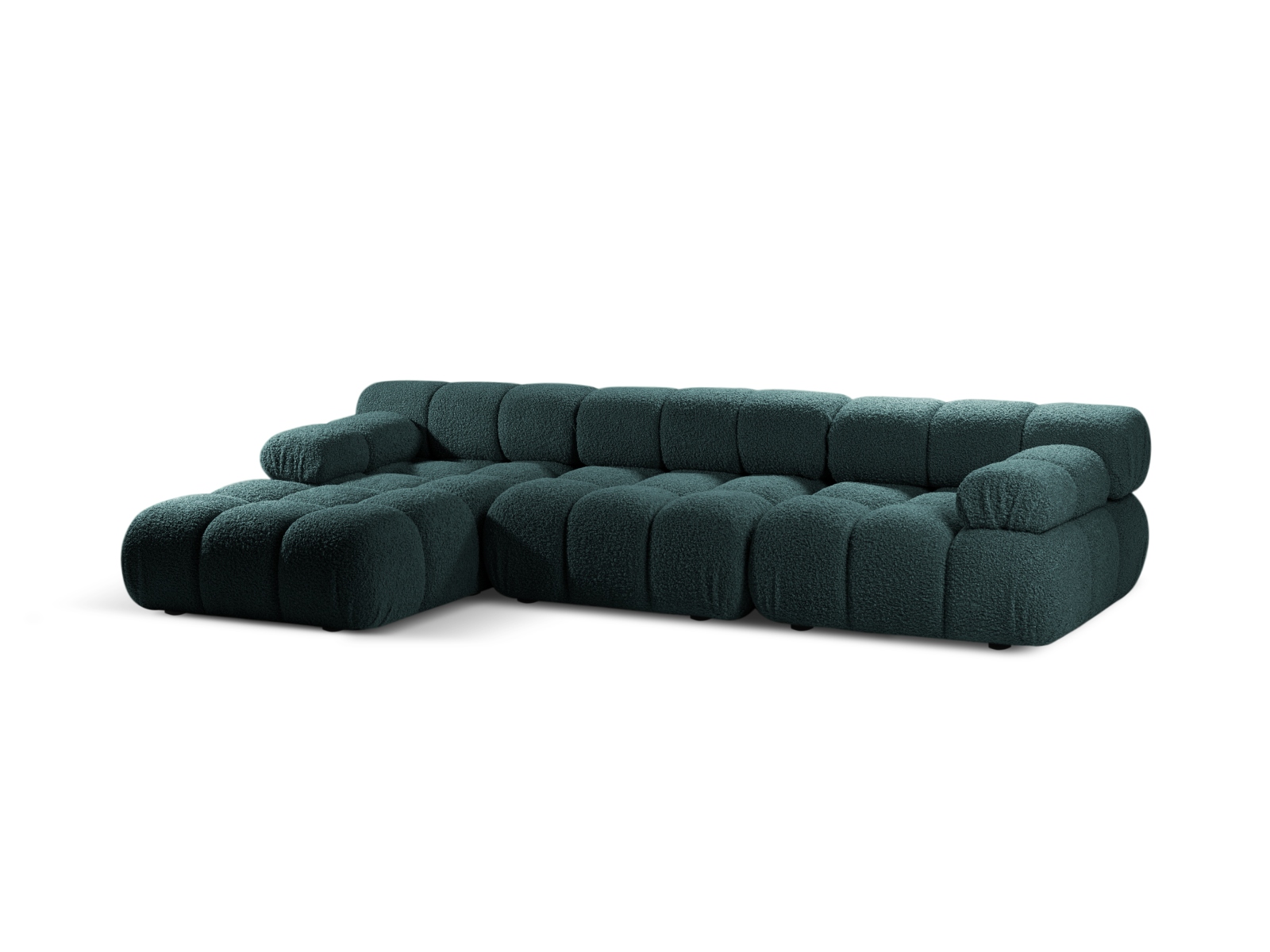 Boucle Modular Left Corner Sofa, "Bellis", 4 Seats, 282x155x70