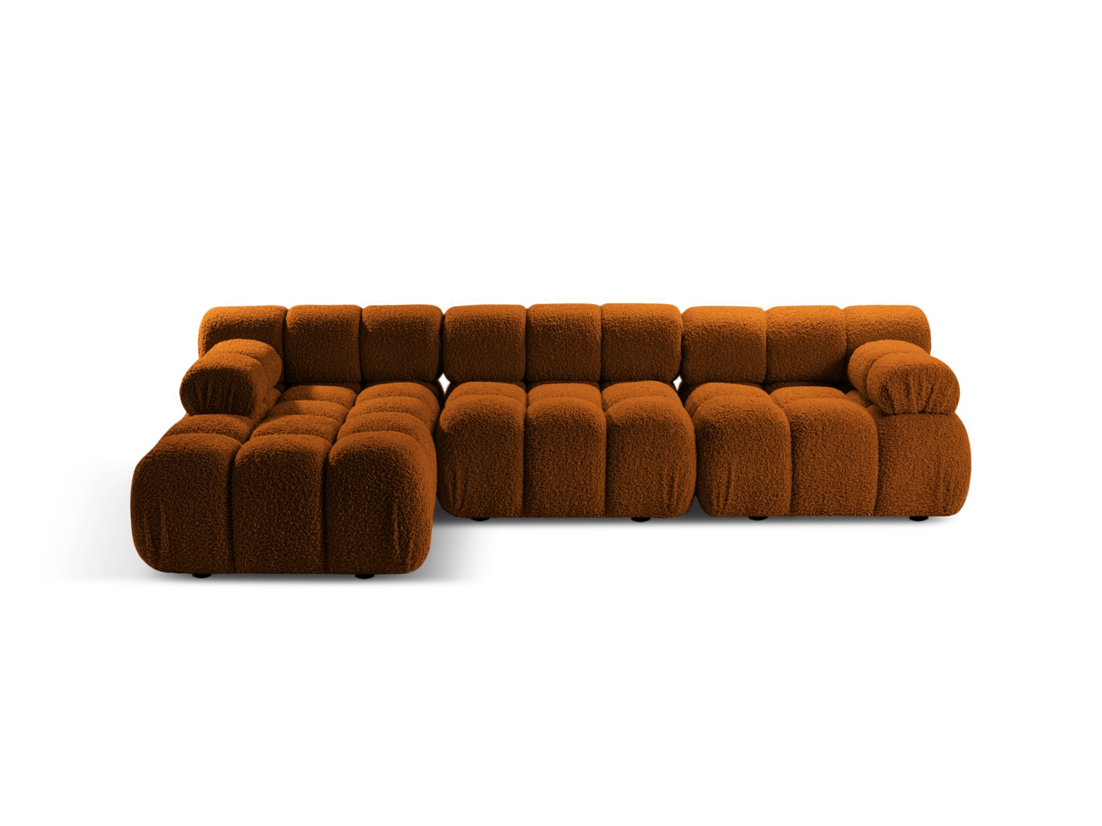 Boucle Modular Left Corner Sofa, "Bellis", 4 Seats, 282x155x70
