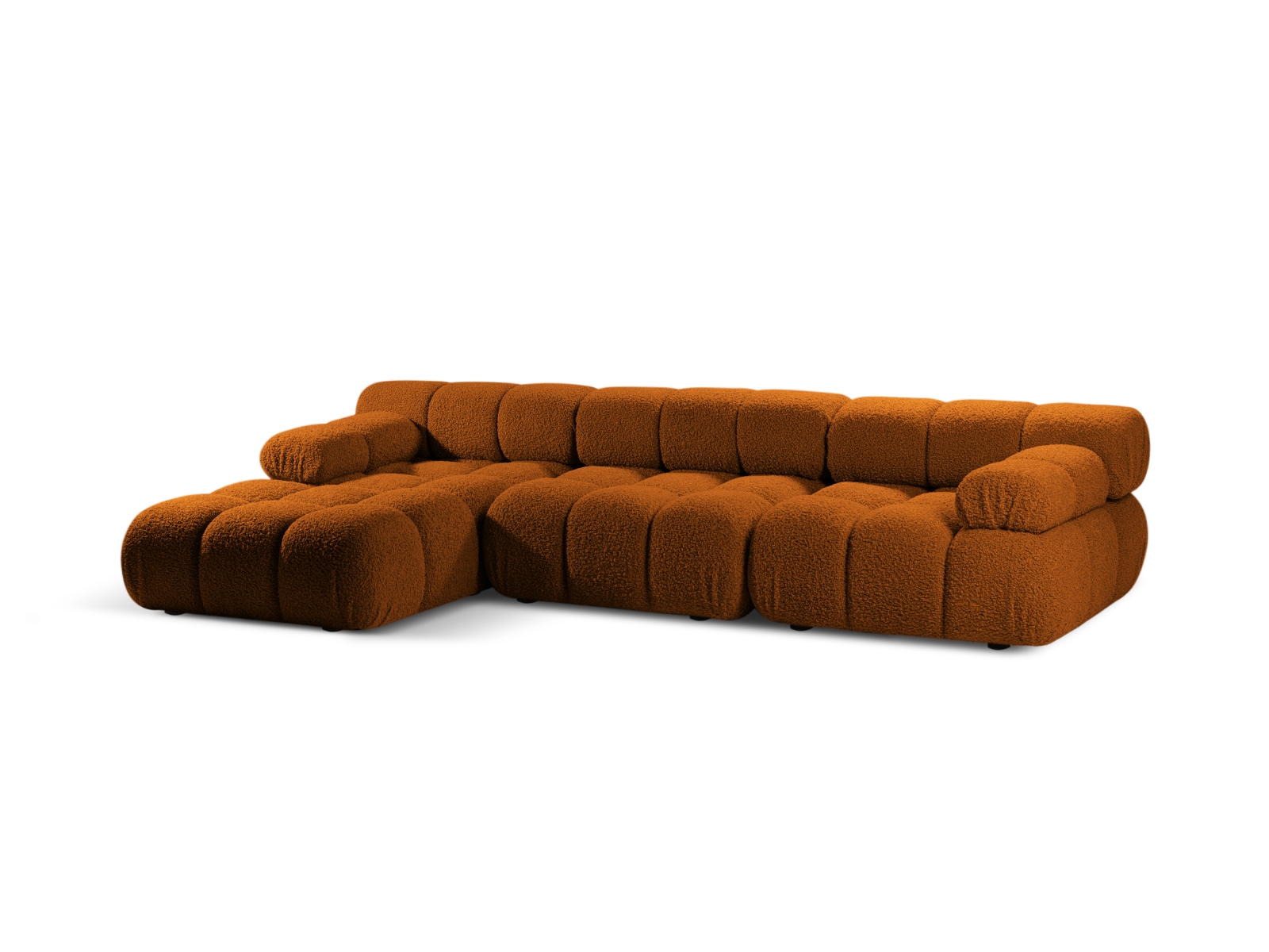 Boucle Modular Left Corner Sofa, "Bellis", 4 Seats, 282x155x70