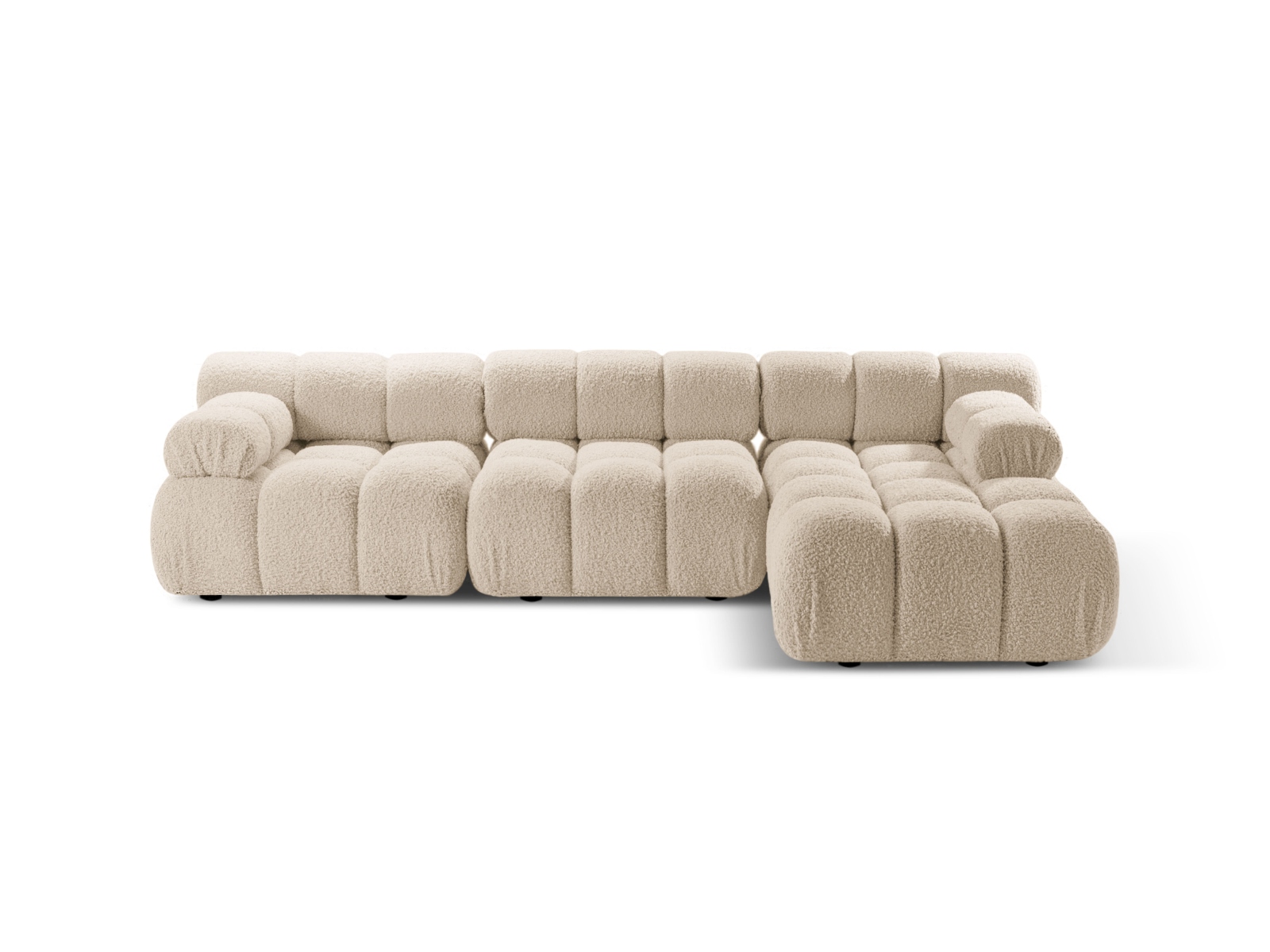 Boucle Modular Right Corner Sofa, "Bellis", 4 Seats, 282x155x70