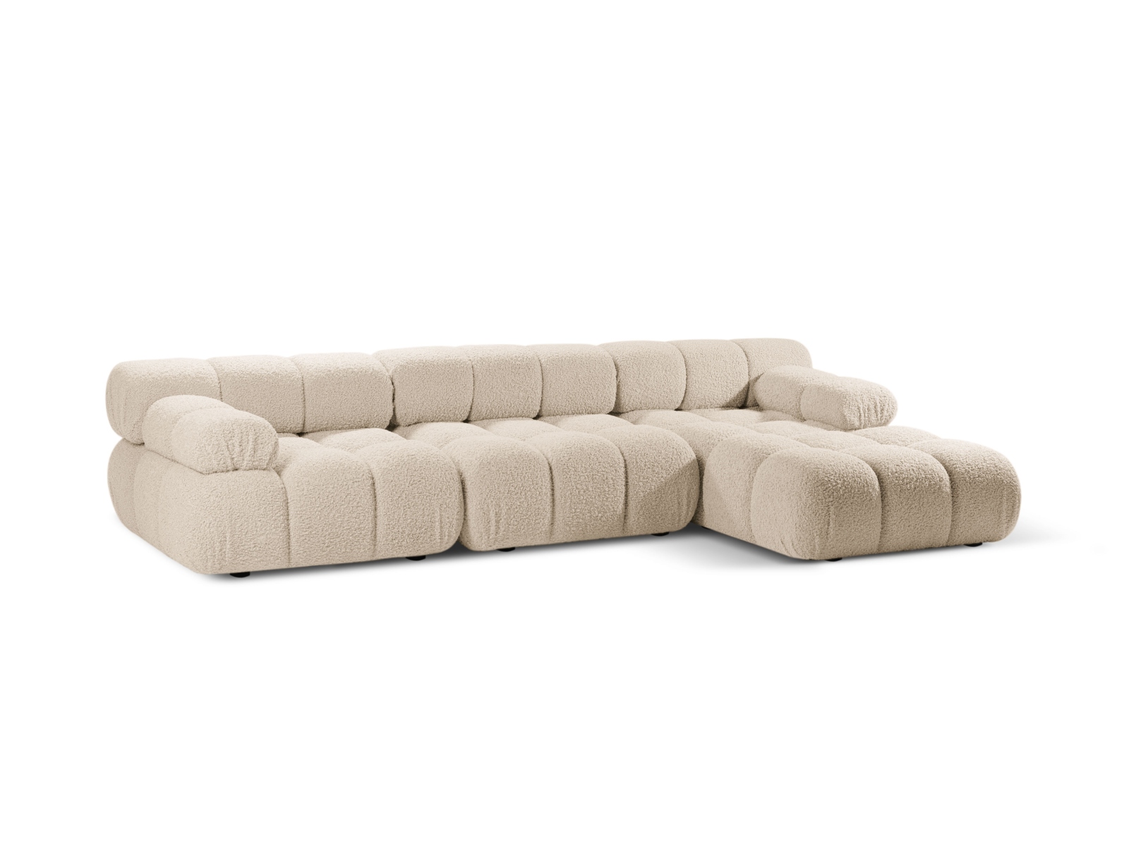 Boucle Modular Right Corner Sofa, "Bellis", 4 Seats, 282x155x70