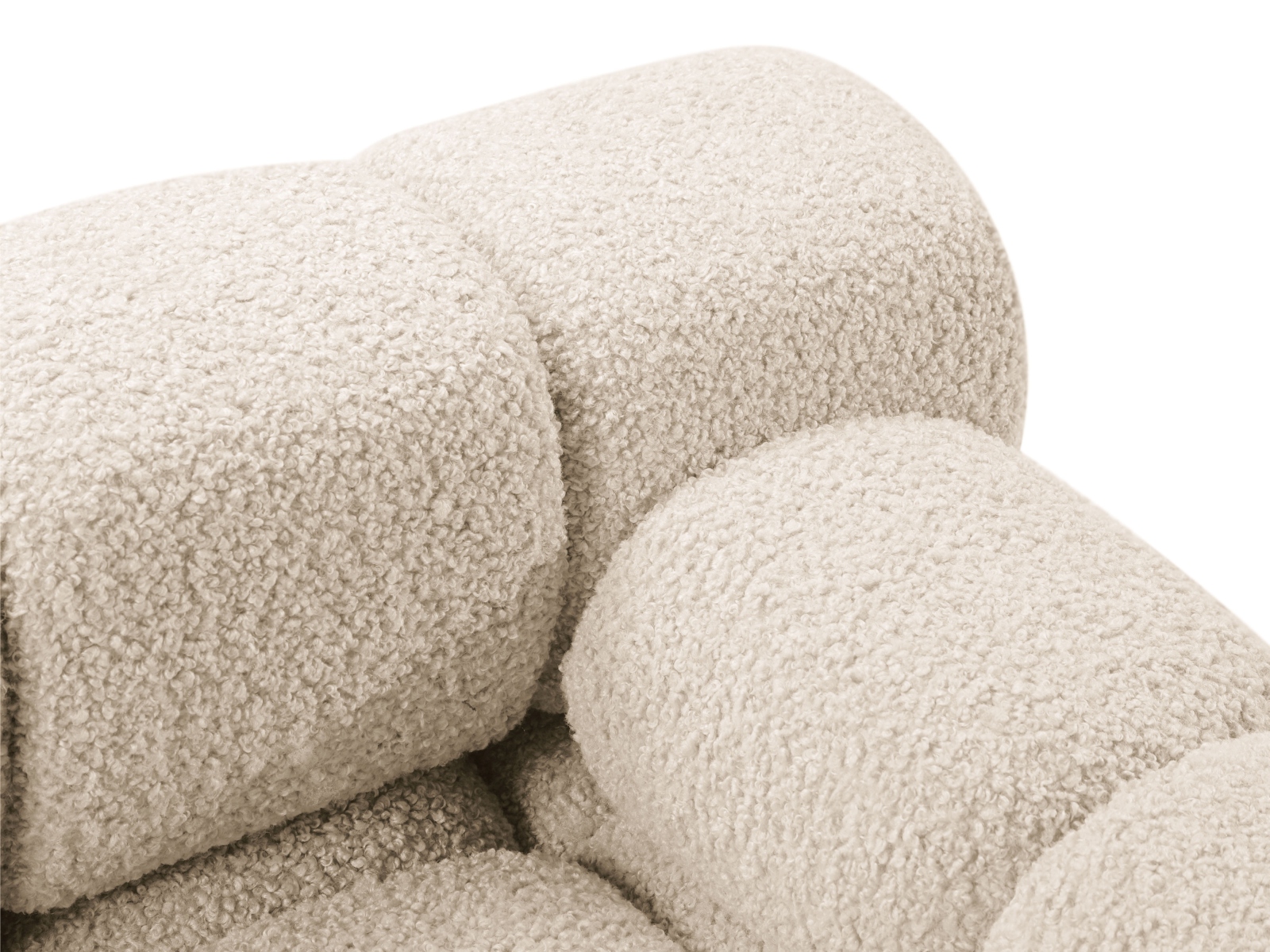 Boucle Modular Right Corner Sofa, "Bellis", 4 Seats, 282x155x70