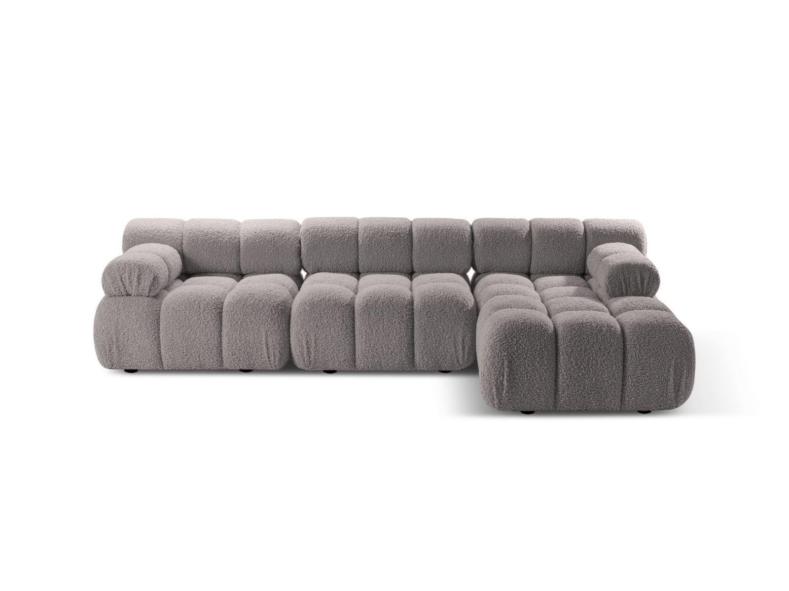Boucle Modular Right Corner Sofa, "Bellis", 4 Seats, 282x155x70