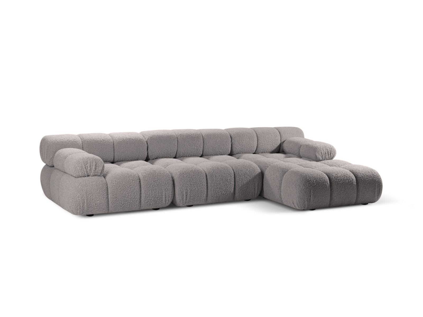 Boucle Modular Right Corner Sofa, "Bellis", 4 Seats, 282x155x70