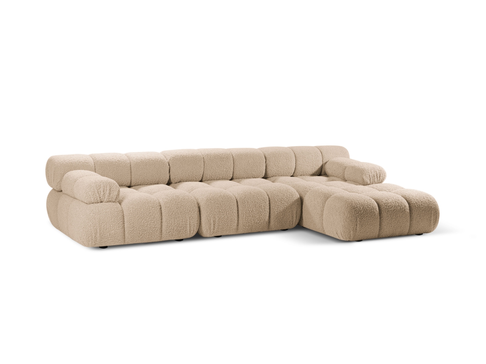 Boucle Modular Right Corner Sofa, "Bellis", 4 Seats, 282x155x70