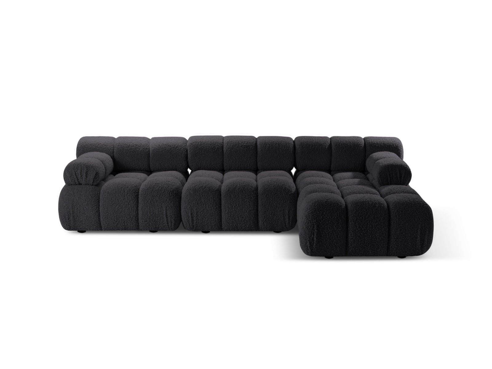 Boucle Modular Right Corner Sofa, "Bellis", 4 Seats, 282x155x70