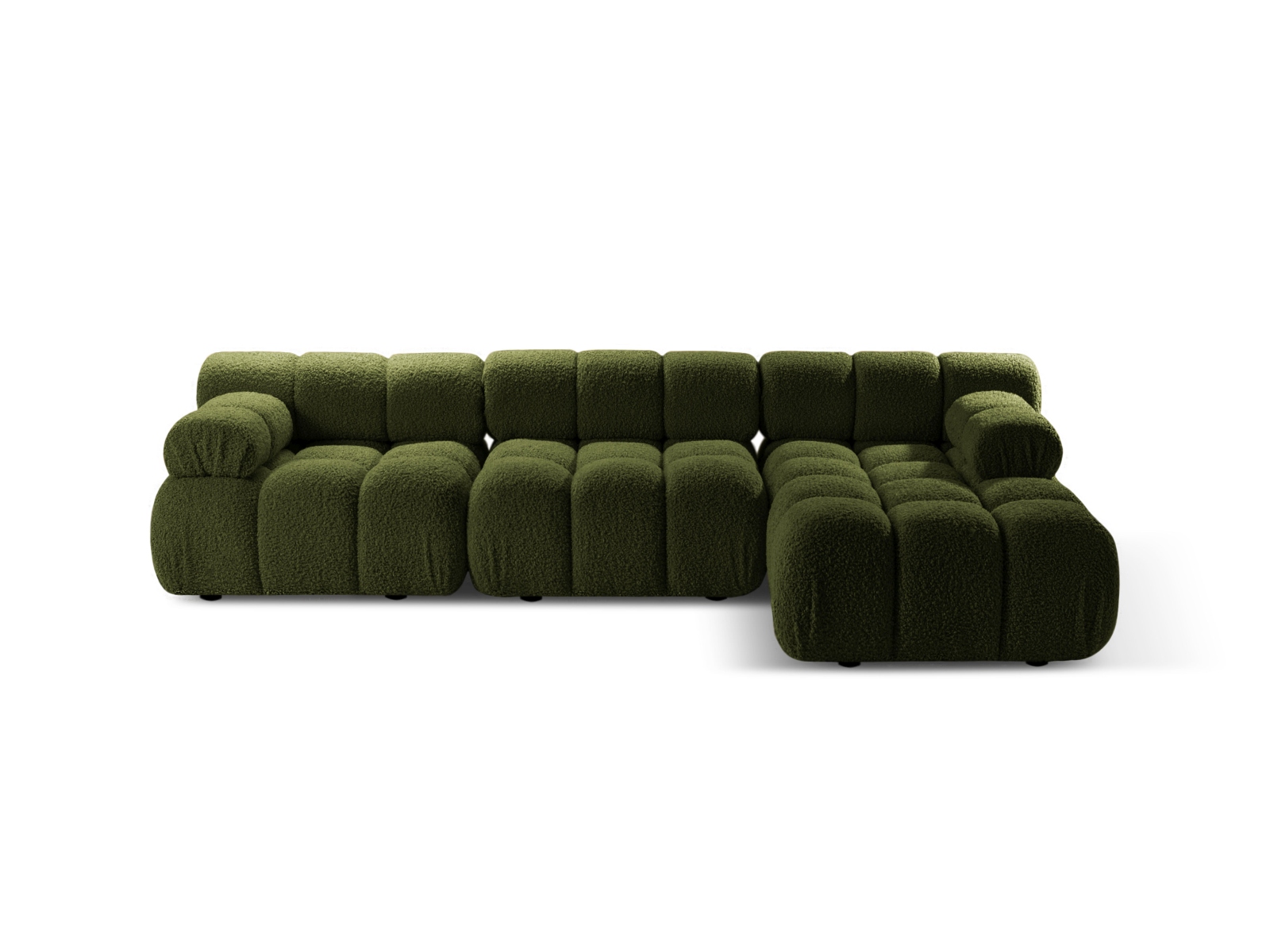 Boucle Modular Right Corner Sofa, "Bellis", 4 Seats, 282x155x70